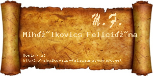 Mihálkovics Feliciána névjegykártya